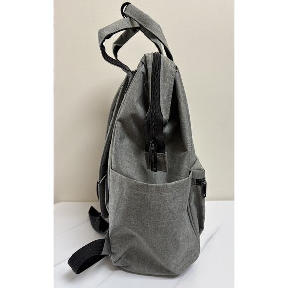 G+M Gray Backpack Tote Bag 15x15x6 Multi-Pocket Dance Travel Diaper Bag - Picture 4 of 10